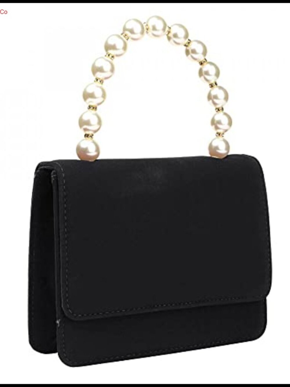 Velvet Evening Clutch Crossbody Bag with Pearl Top Handle Detachable Chain